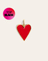 Charm Lovely Heart Red Enamel Baño Oro