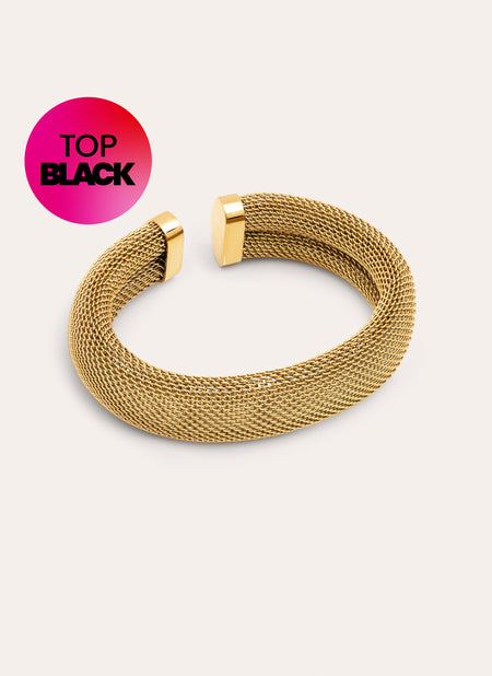 Brazalete Malla Acero Baño Oro