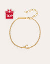 Pulsera Single Letter Plata Baño Oro