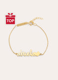 Pulsera Abuela Heart Plata Baño Oro