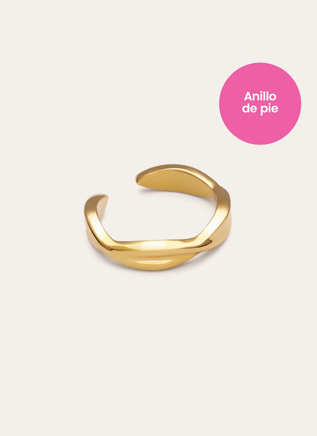 Anillo Pie Infinite Acero Baño Oro
