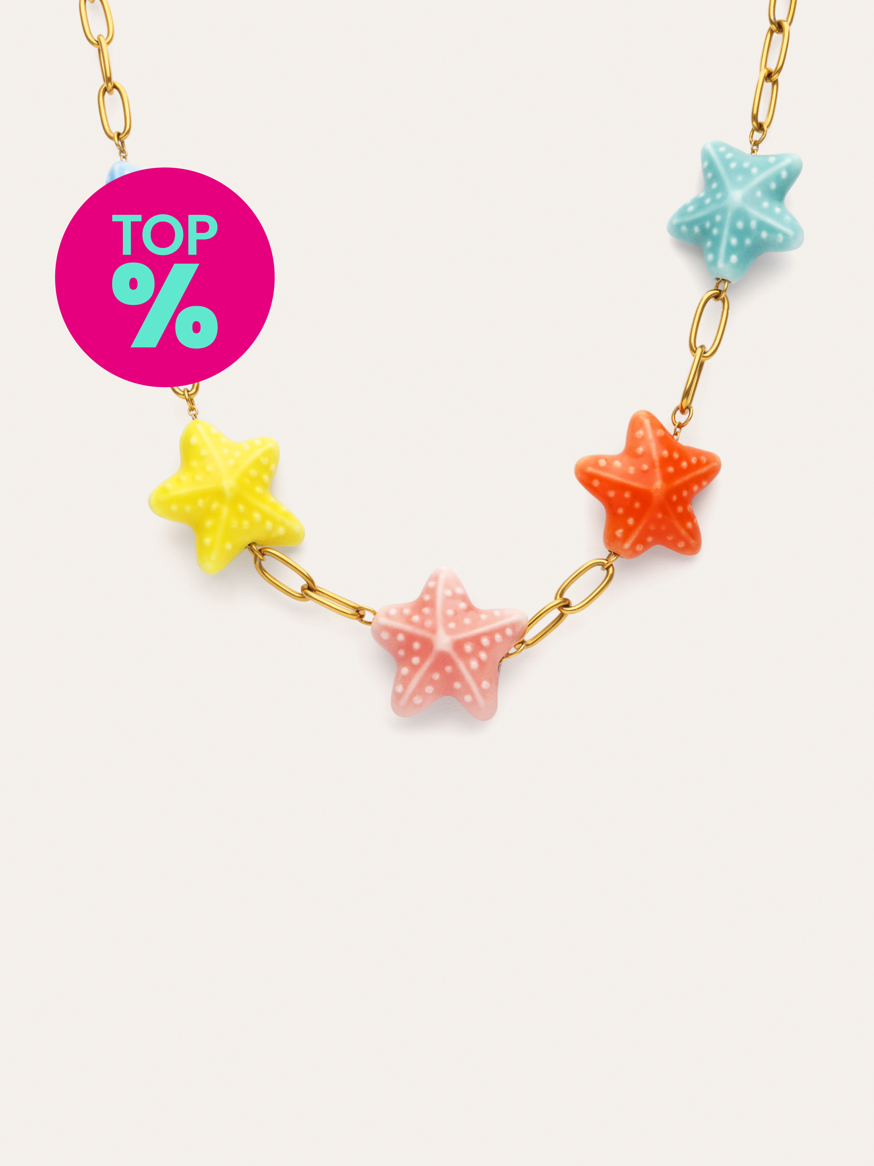 Ketting Starfish Chic Color Staal Baño Oro