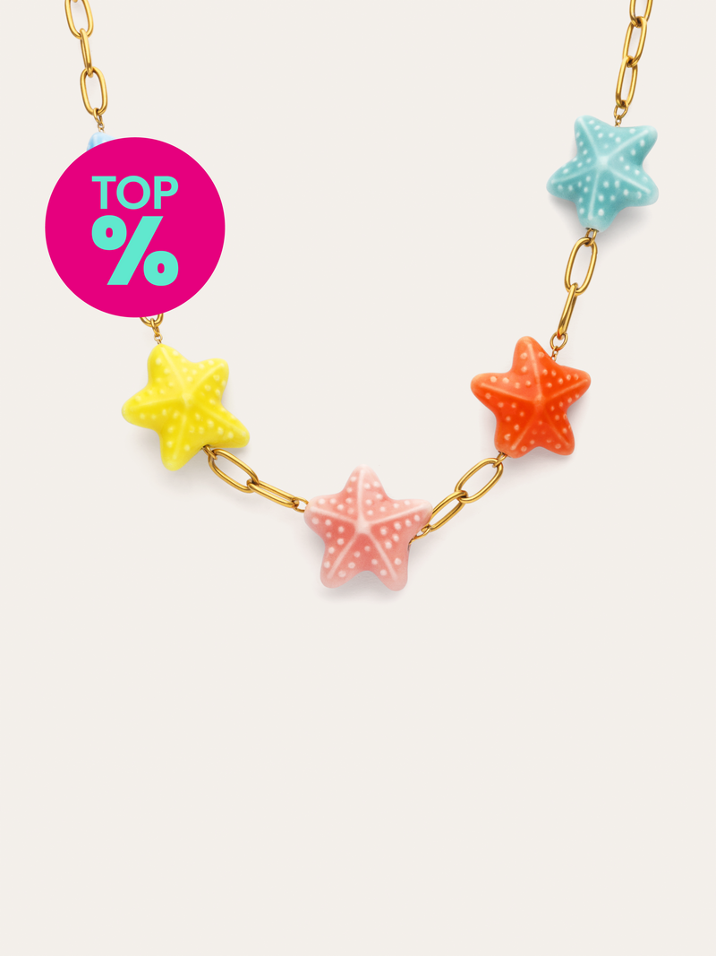 Ketting Starfish Chic Color Staal Baño Oro