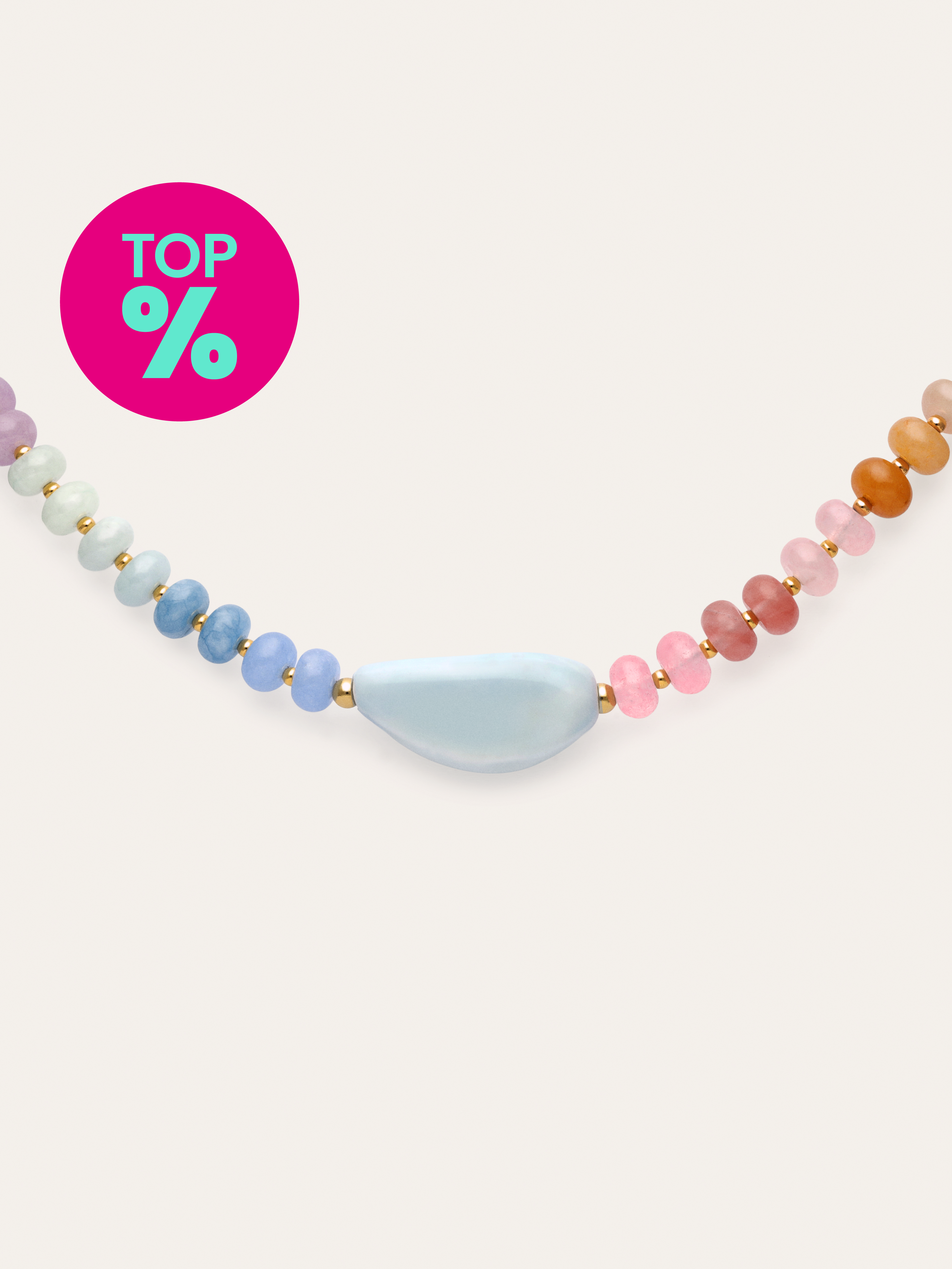 Ketting Gummy Stones Staal Baño Oro