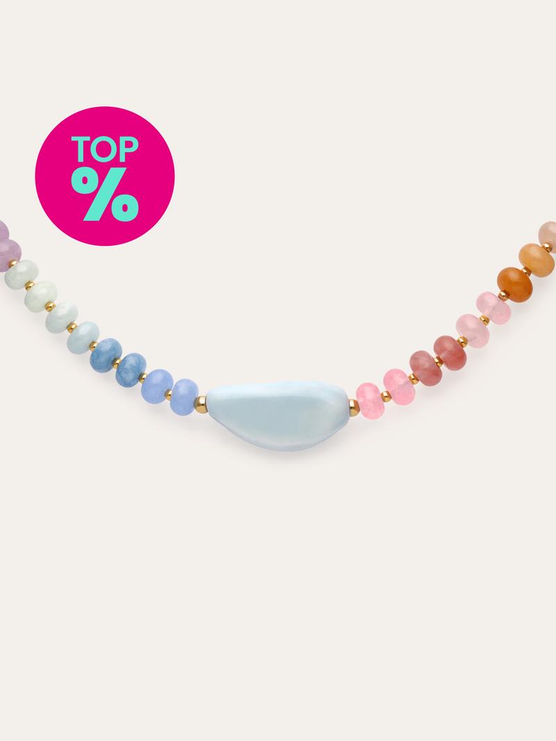 Ketting Gummy Stones Staal Baño Oro