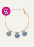 Choker Shelly Blue Staal Verguld met 18kt Goud