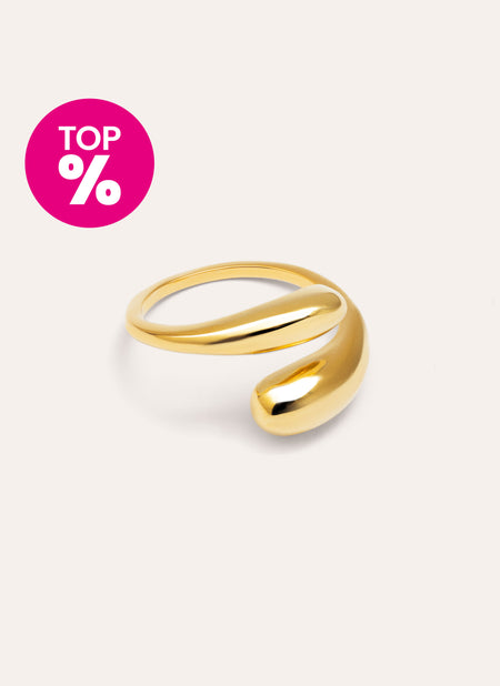 Anillo Abbraccio Acero Baño Oro