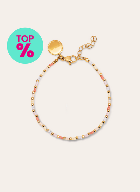 Floral Colors Bracelet Steel Gold Plated