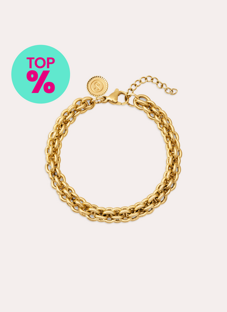 Big Rope Stainless Steel Gold Bracelet