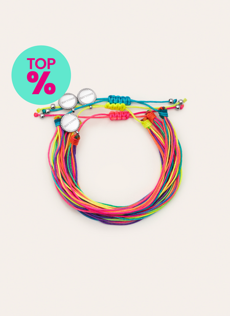 Pack 3 Pulseras Neon Rainbow Fruits Acero