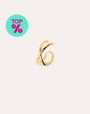 Single Earring Ear Cuff Cross Silver 18kt Gold Plated