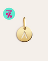 Mini Medallion Letter Silver 18kt Gold Plated
