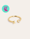 Custom Letter Spark Ring in Silver with 18kt Gold Plating