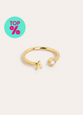 Custom Letter Spark Ring in Silver with 18kt Gold Plating