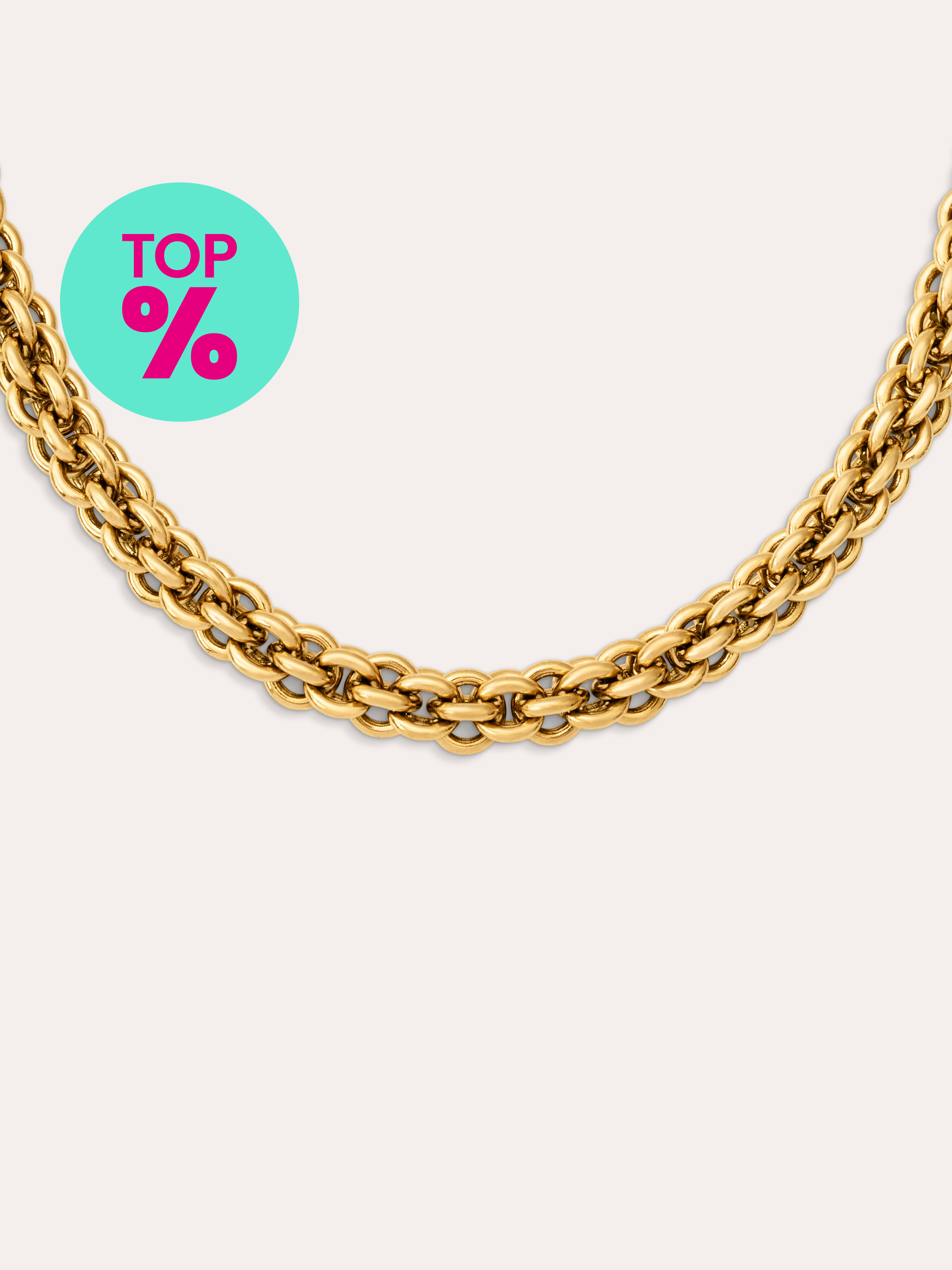 Big Rope Stainless Steel Gold Necklace