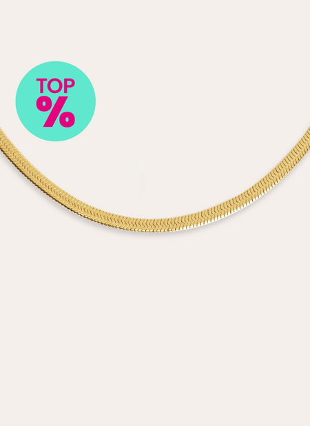 Collier Lisse S Acero Baño Oro