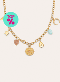 Multicharms Solei Sterling Silver Gold Necklace