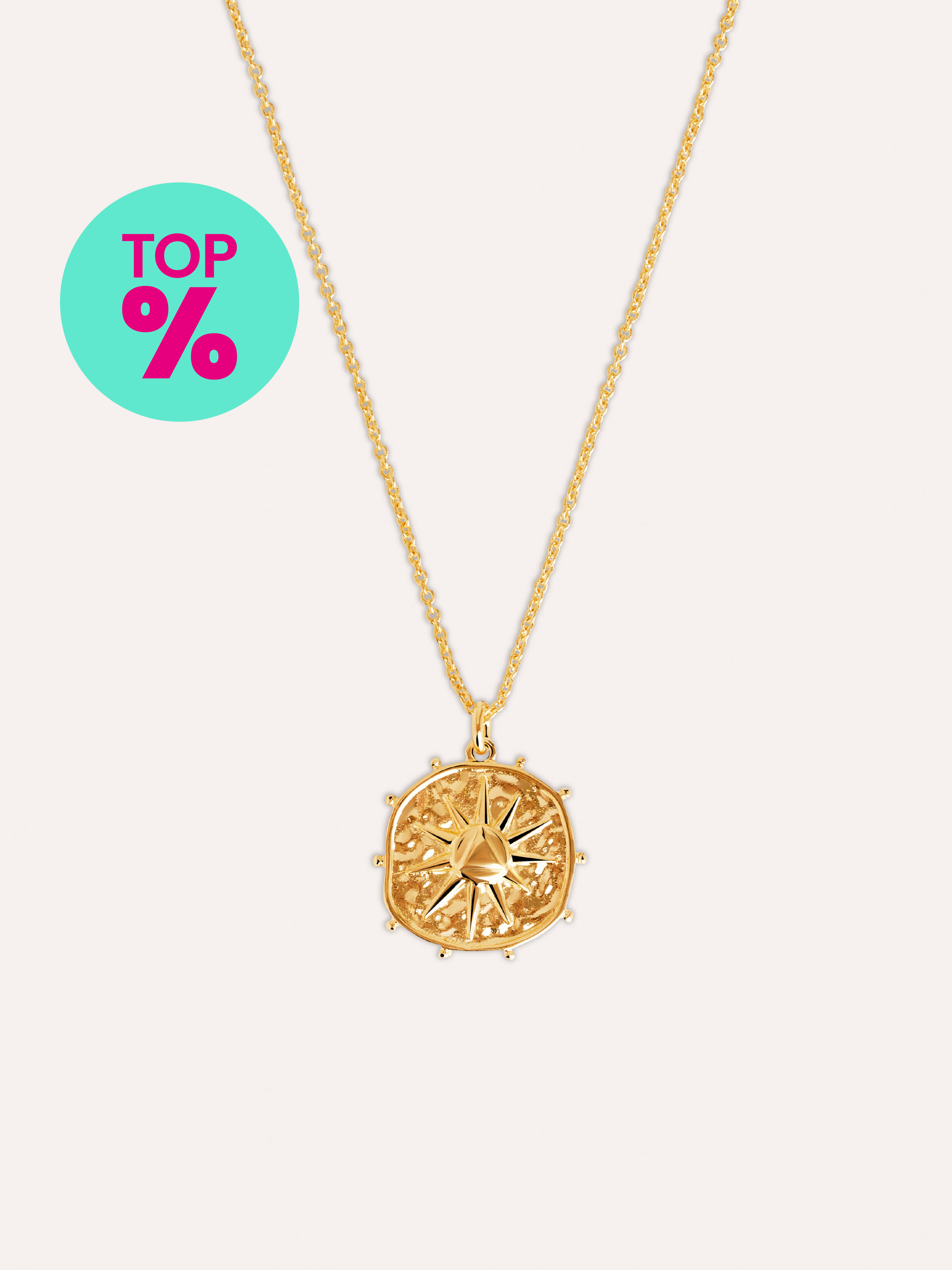 Solstice Sun Necklace 18kt Gold Plated