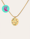 Bling Rainbow Stainless Steel Gold Necklace