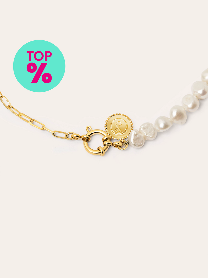 Collar Chic Pearl Acero Baño Oro