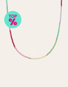 Dye Dots Pastel Stainless Steel Gold Necklace