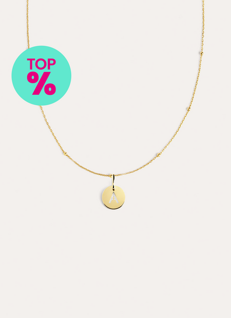 Mini Medallion Necklace Silver 18kt Gold Plated
