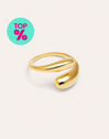 Abbraccio Gold Plated Steel Ring