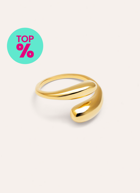 Anillo Abbraccio Acero Baño Oro