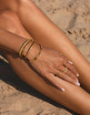Anillo Buganvilla White Baño Oro