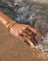 Anillo Buganvilla White Baño Oro
