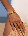 Brazalete Plate Acero Baño Oro