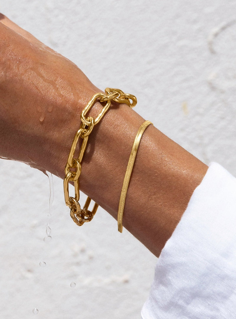 Bracelet Lisse S Acero Baño Oro