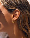 Pendiente Suelto Ear Cuff Cleo Orange Plata Baño Oro