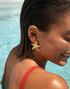 Triple Spark Gold Single Earring