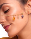 Ketting Triple Dots Staal Verguld met Goud