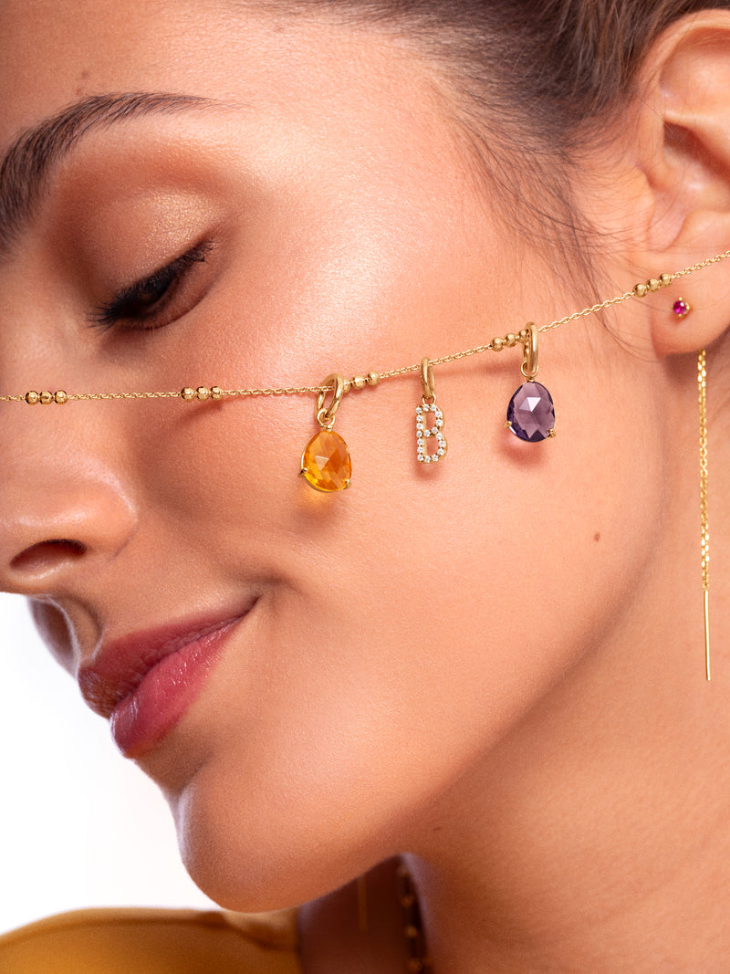 Ketting Triple Dots Staal Verguld met Goud