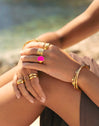 Anillo Sticks Plata Baño Oro