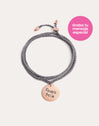 Pulseira Personalizada Dream Chic Cinza Escuro Prata Banho de Ouro Rosa