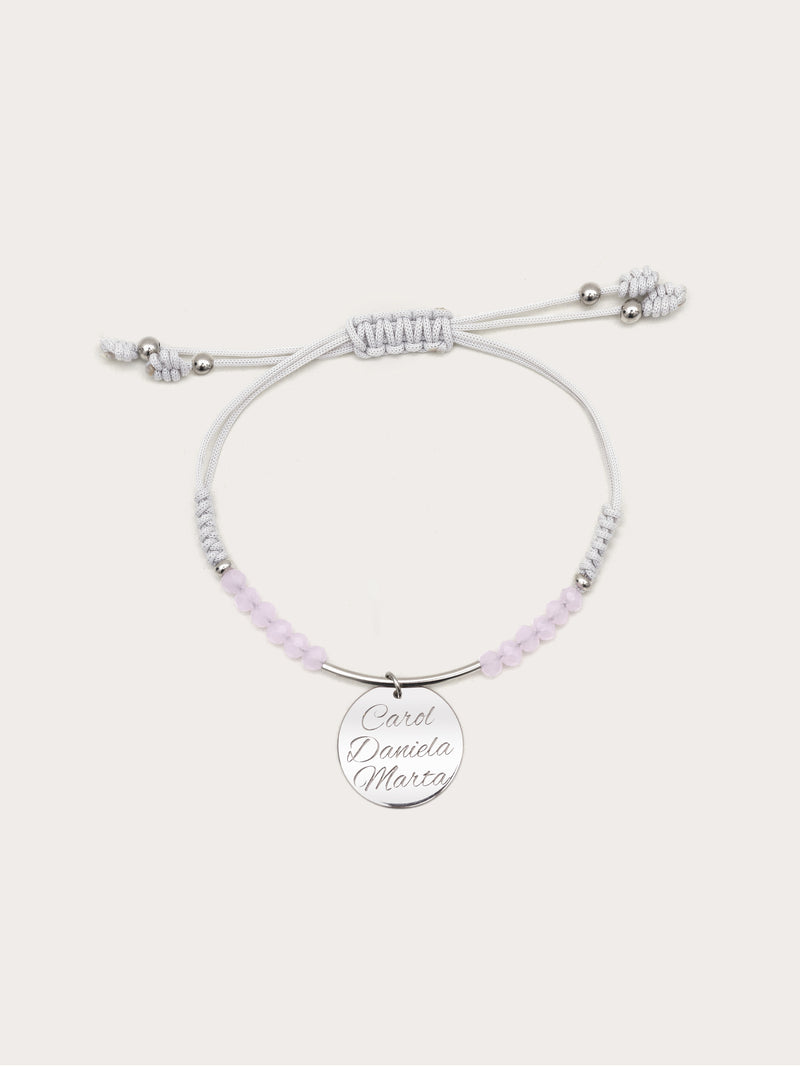 Dream Pink Personalisiertes Armband, Silber