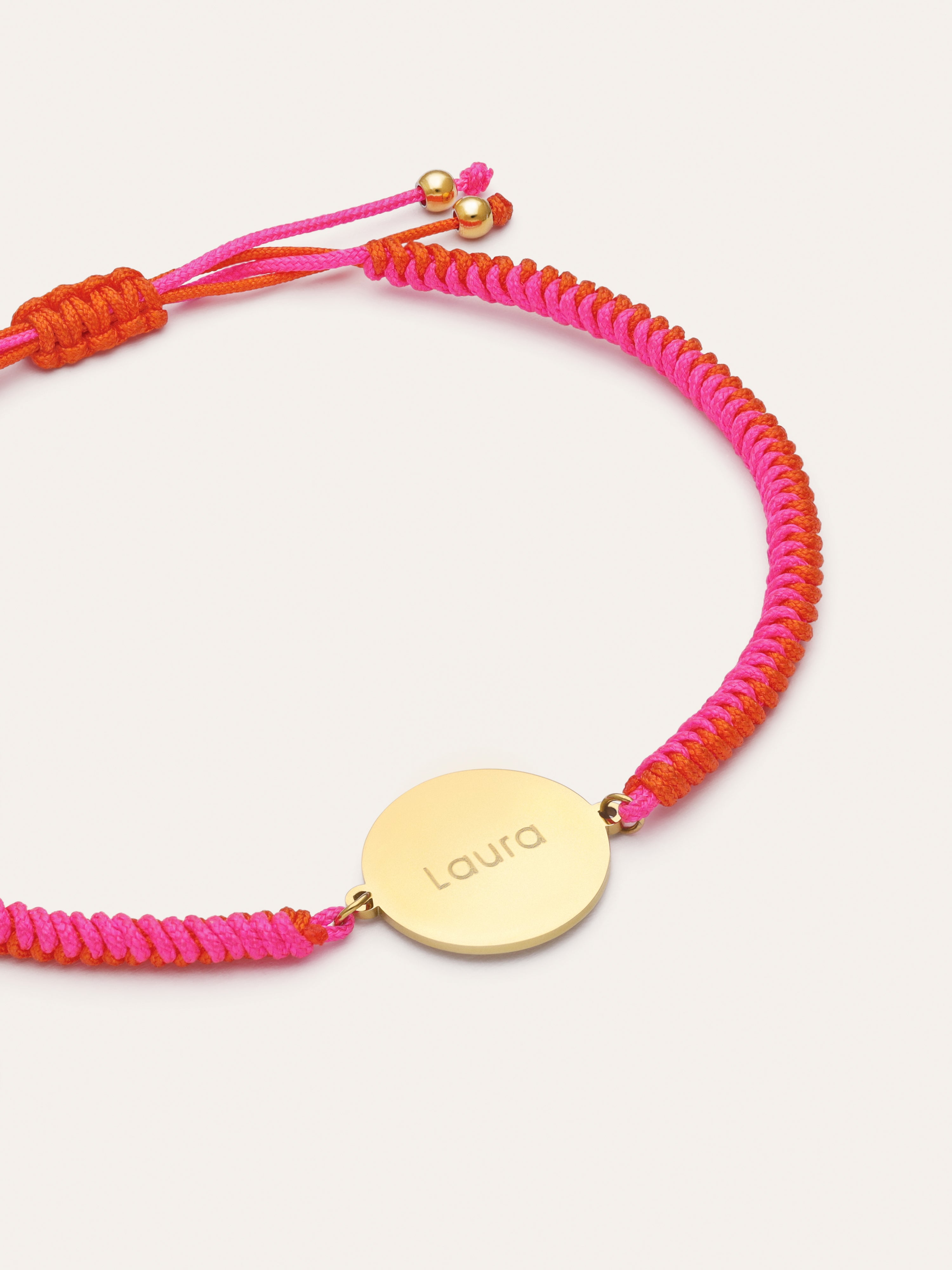 Gepersonaliseerde armband Moon Neonzonsondergang Staal verguld met 18-karaats goud
