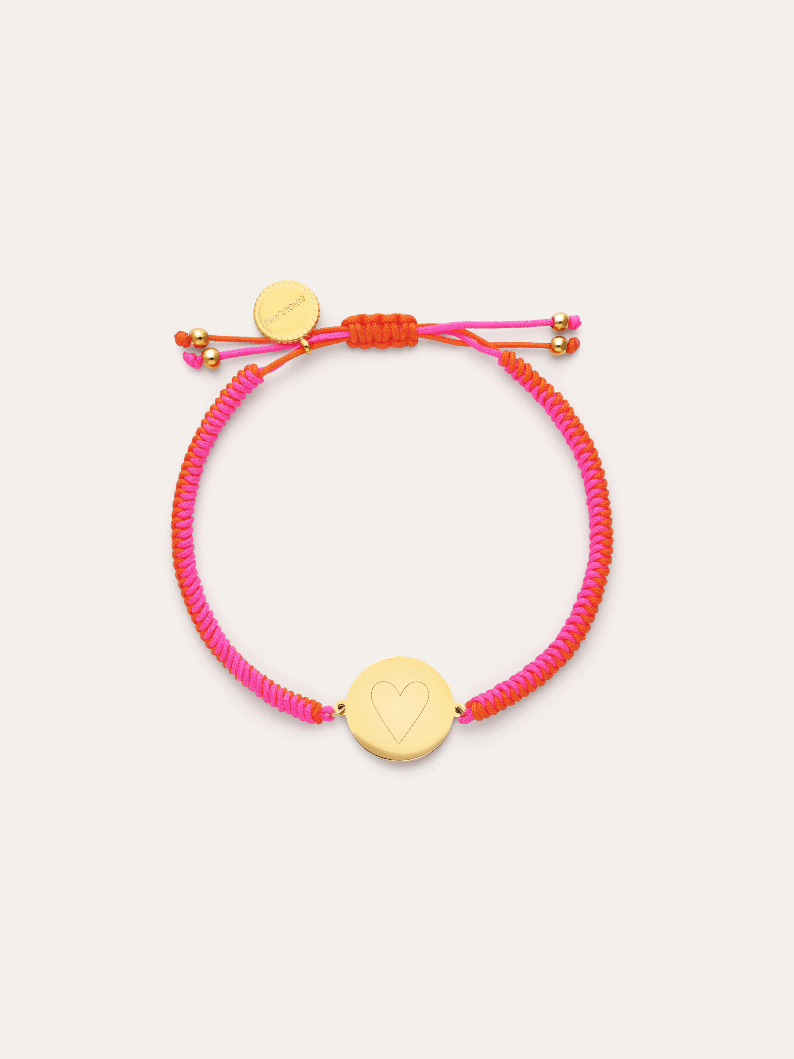 Gepersonaliseerde armband Moon Neonzonsondergang Staal verguld met 18-karaats goud