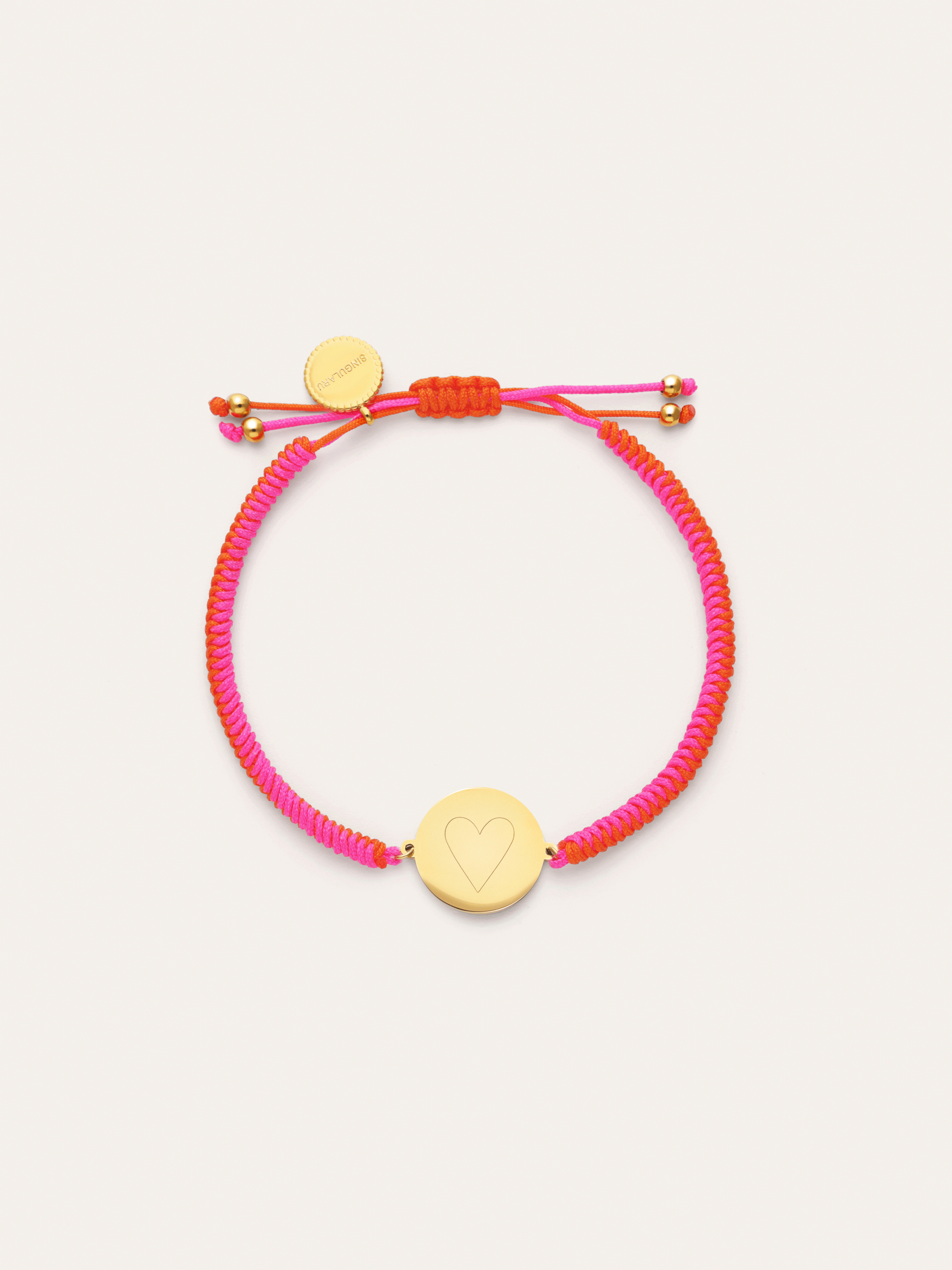 Gepersonaliseerde armband Moon Neonzonsondergang Staal verguld met 18-karaats goud