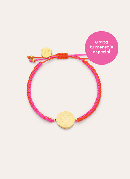 Pulsera Personalizada Moon Atardecer Neón Acero Baño Oro