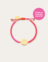 Gepersonaliseerde armband Moon Neonzonsondergang Staal verguld met 18-karaats goud