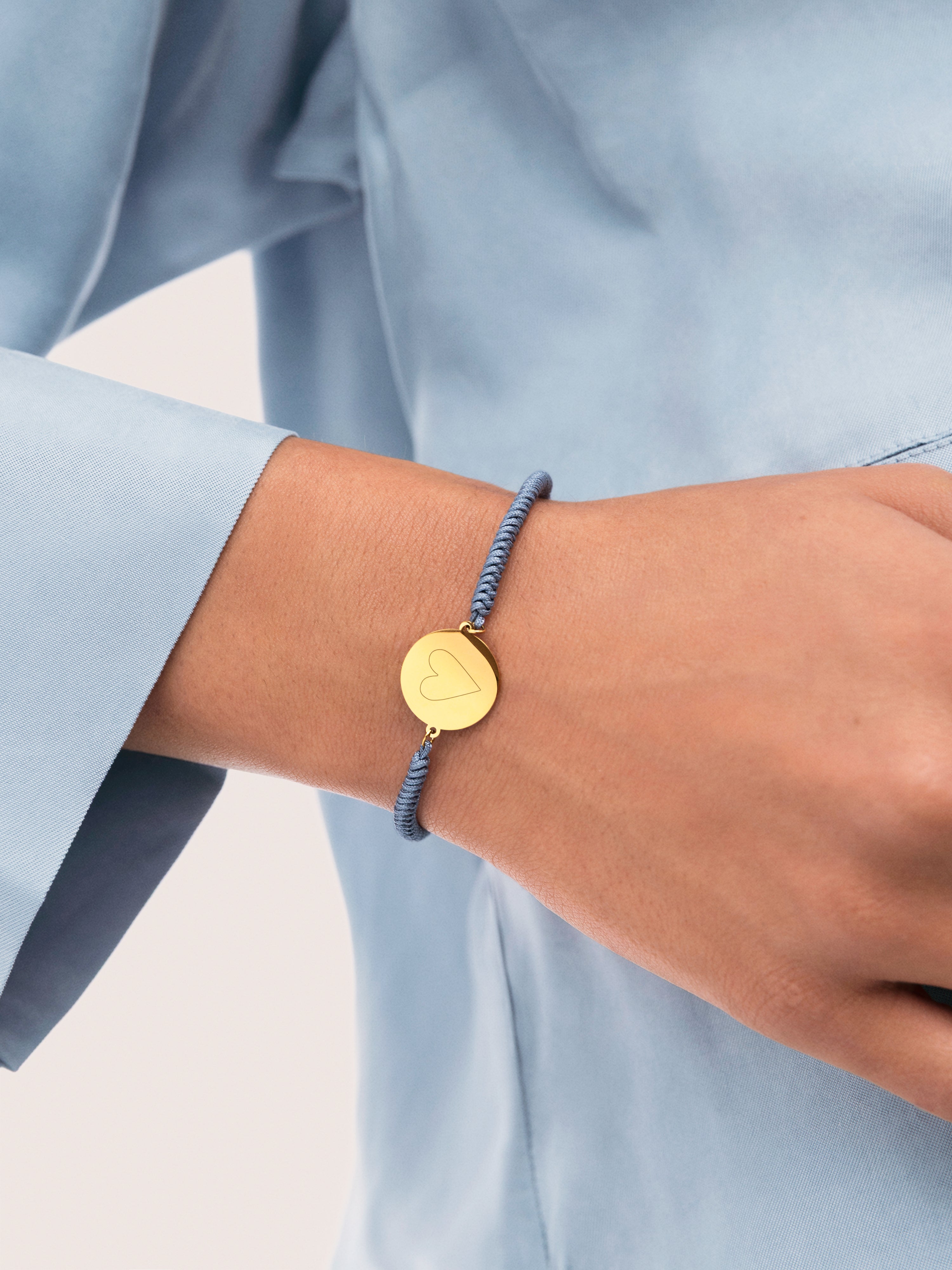 Gepersonaliseerde Moon Marea-armband van staal met een goudlaagje