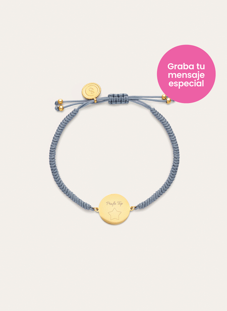 Gepersonaliseerde Moon Marea-armband van staal met een goudlaagje