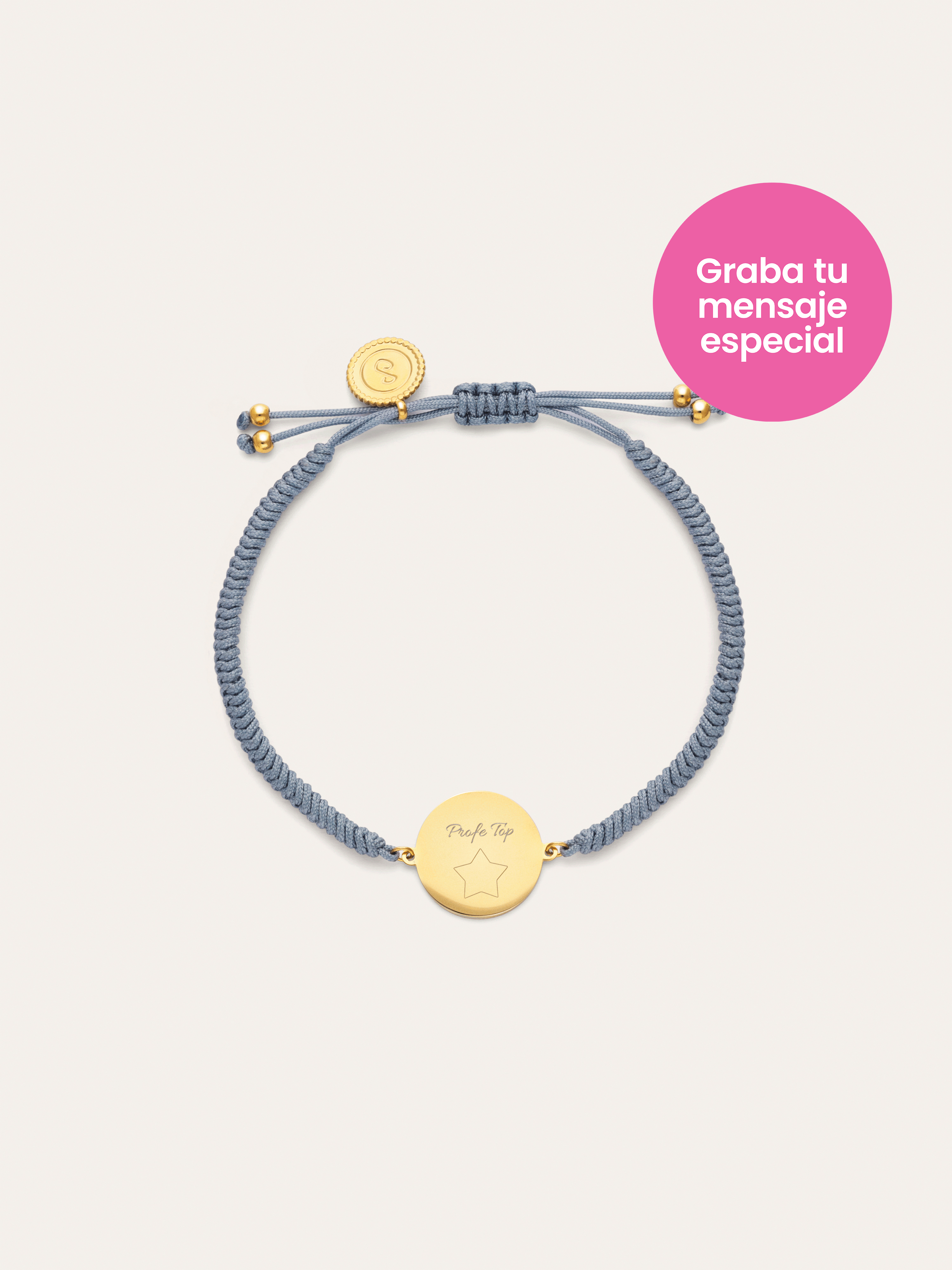 Gepersonaliseerde Moon Marea-armband van staal met een goudlaagje
