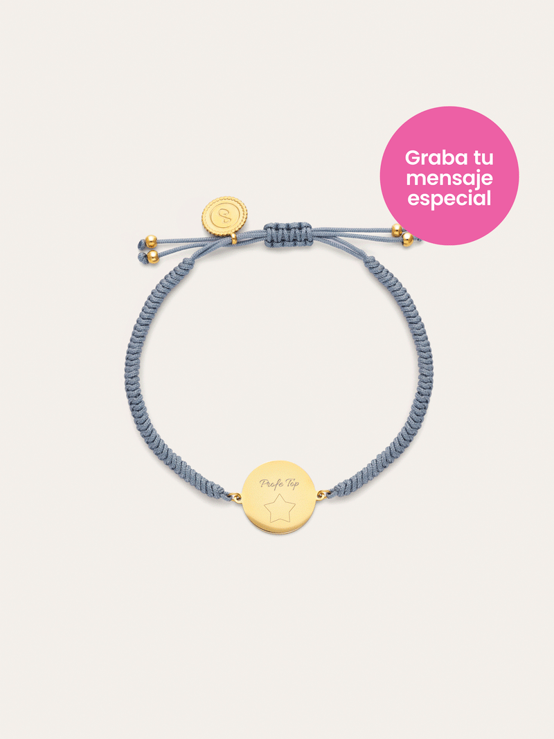 Gepersonaliseerde Moon Marea-armband van staal met een goudlaagje
