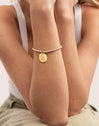 Personalized Medallion Organic Pink Stainless Steel Gold Bracelet