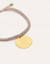 Personalized Medallion Organic Pink Stainless Steel Gold Bracelet